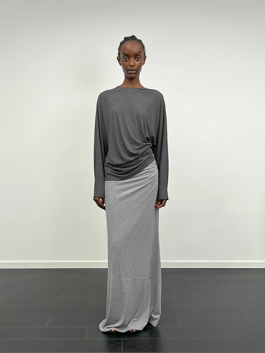 "Take A Walk" Asymmetrical Pleated Top