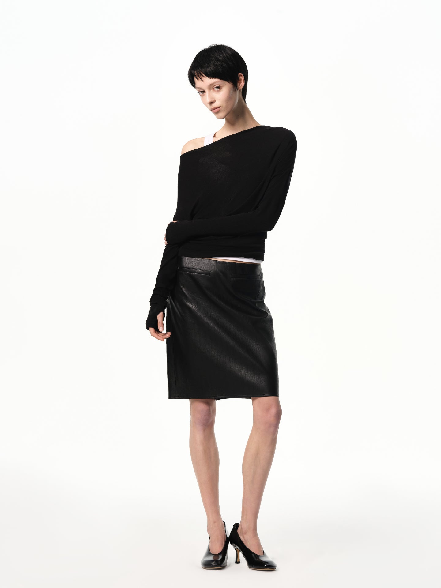 “Poise” Two-way Asymmetric Draped Top