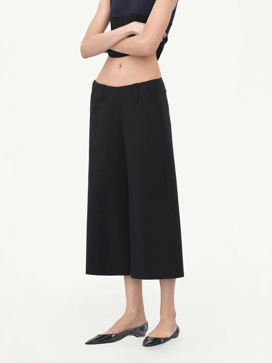 “Classique” Cropped Wide-leg Tailored Trousers