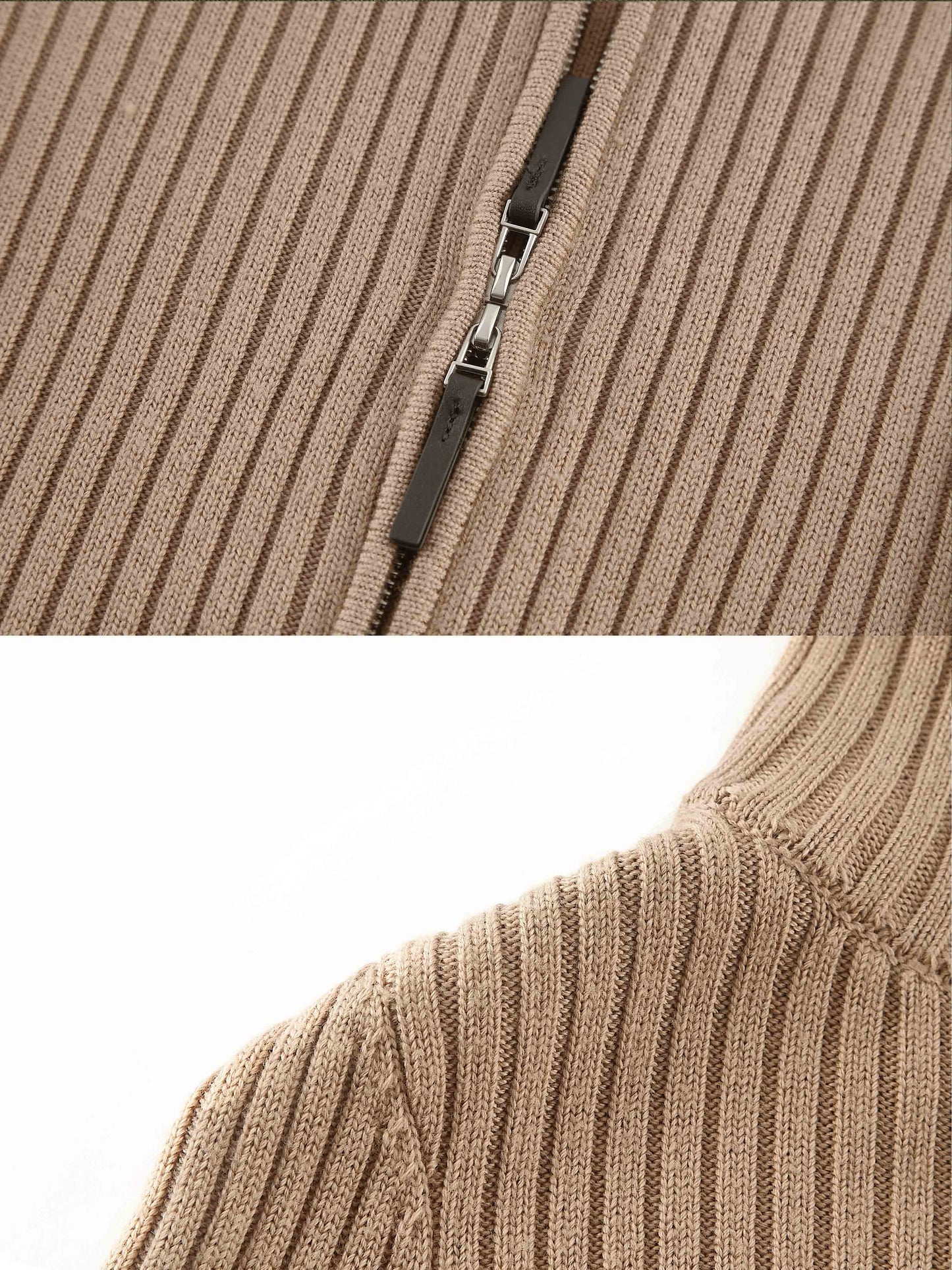 The Zip-up High Neck Knitted Cardigan