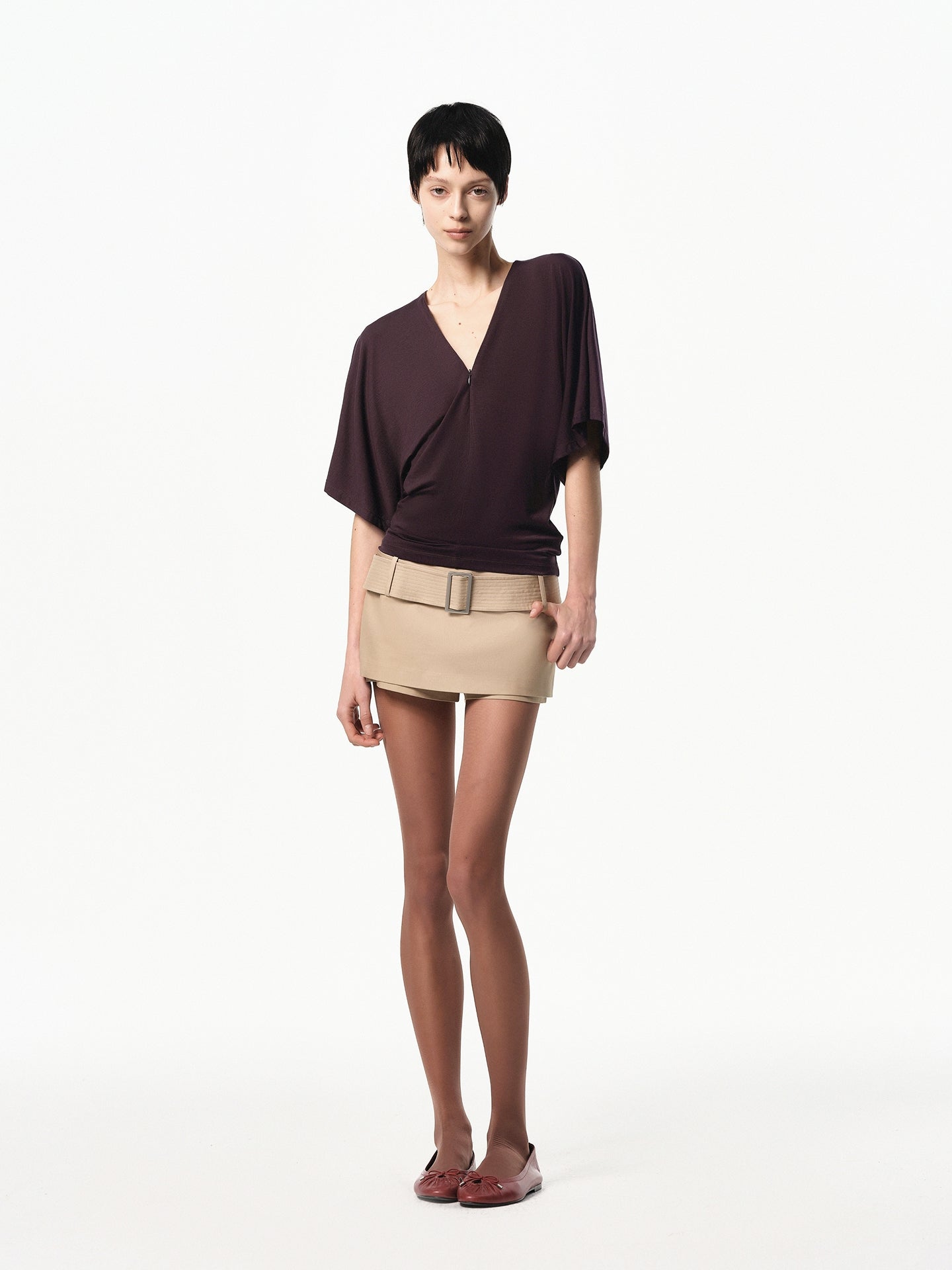 Adjustable V-neck Dolman Sleeve Top