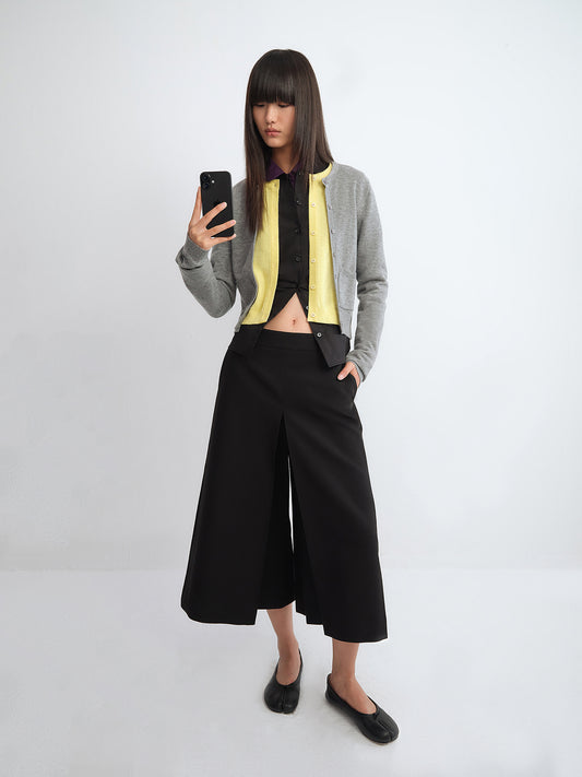 A-Line Wide-Leg Cropped Original Denim Pants