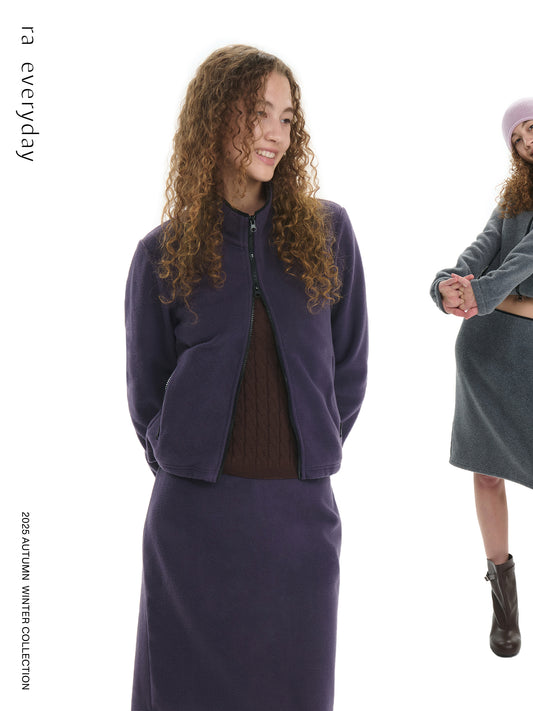 “Take A Walk” Fleece Cropped Jacket