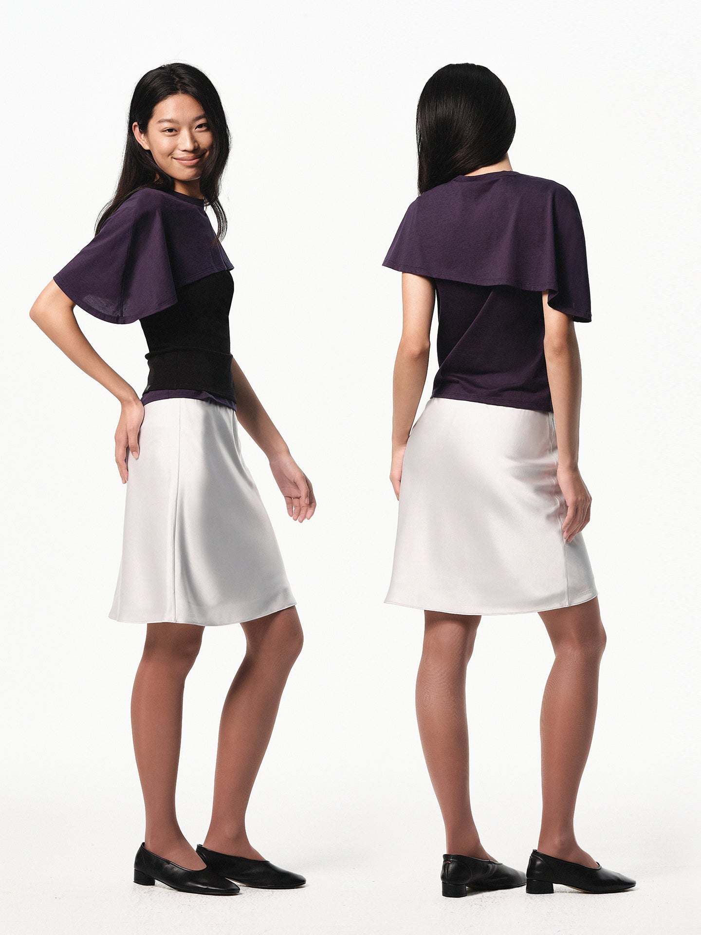 “Drape” Asymmetric Layered Top
