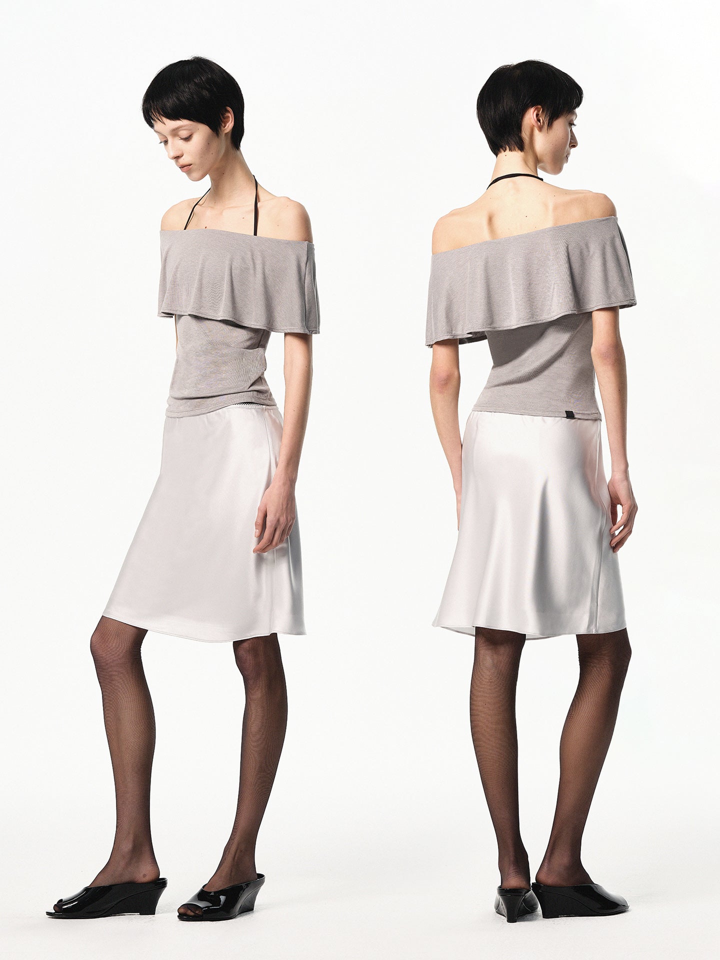 “Classique” Bias-cut Satin Skirt