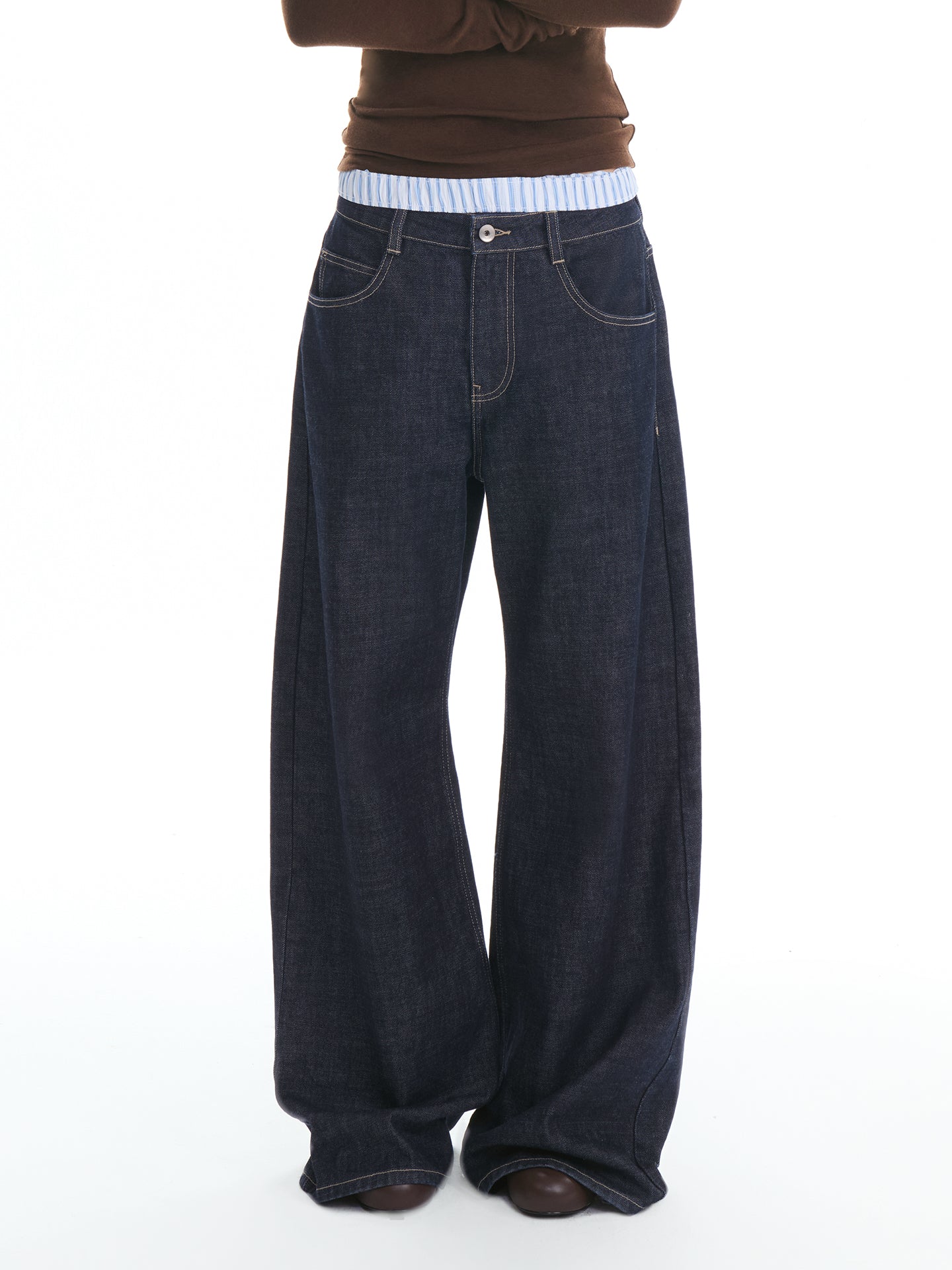 AW Mid-Rise Wide-Leg Denim Pants