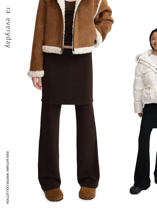 “Take A Walk” Layered Knit Skirt Pants