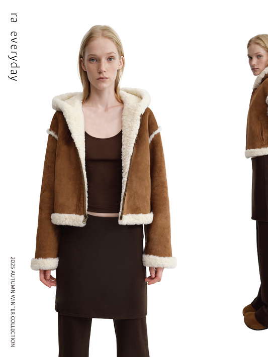 Two-Way Faux Suede Fleece Jacket