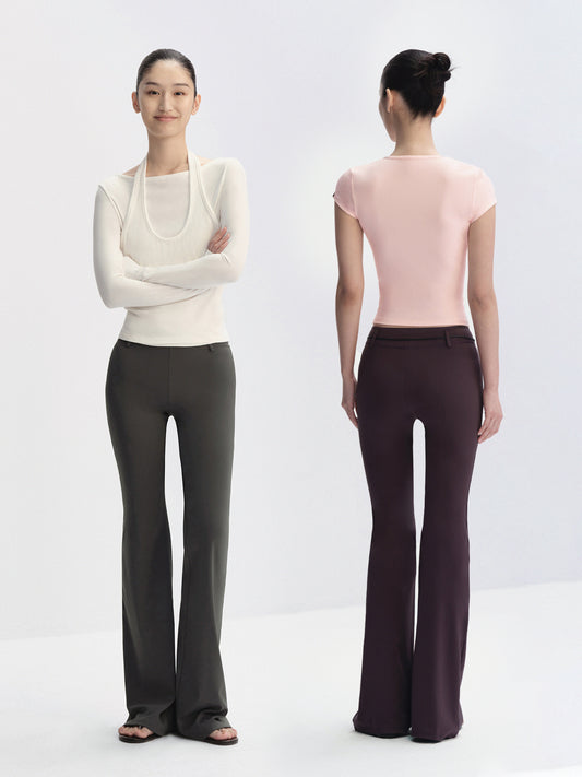 Contour Waist Mid-Rise Flare Pants
