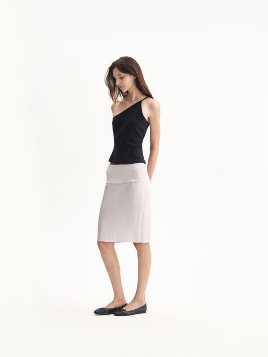 “Contour” Paneled Waist Midi Skirt