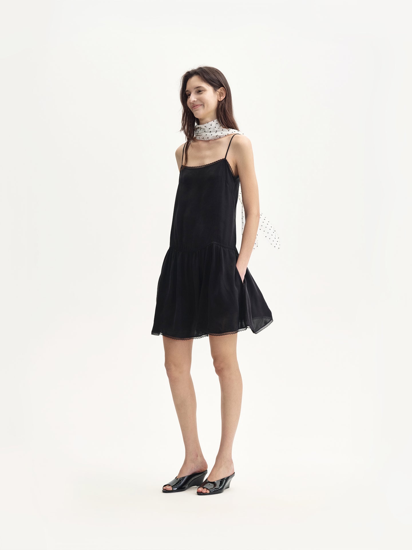 “Slip On” Satin Lace Cami Dress
