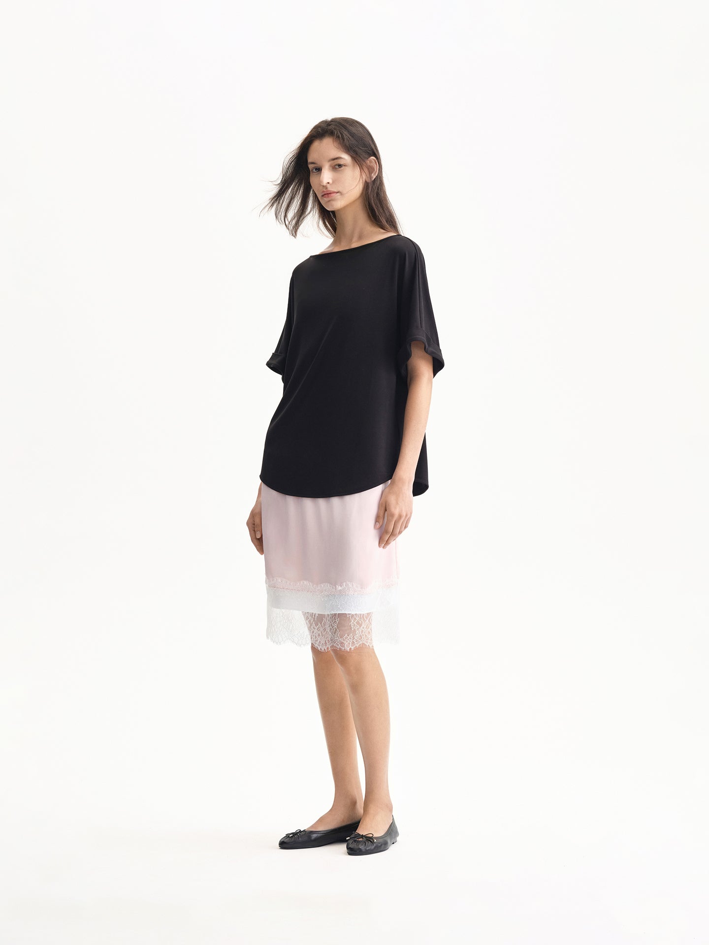 Modal Relaxed Off-shoulder Boat-neck Top