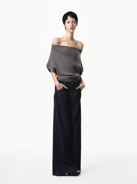 “Poise” Multi-way Ribbed Knit Top