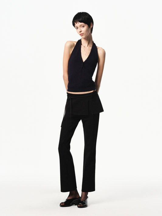 “Dandy” Layered Waist Cropped Flared Pants