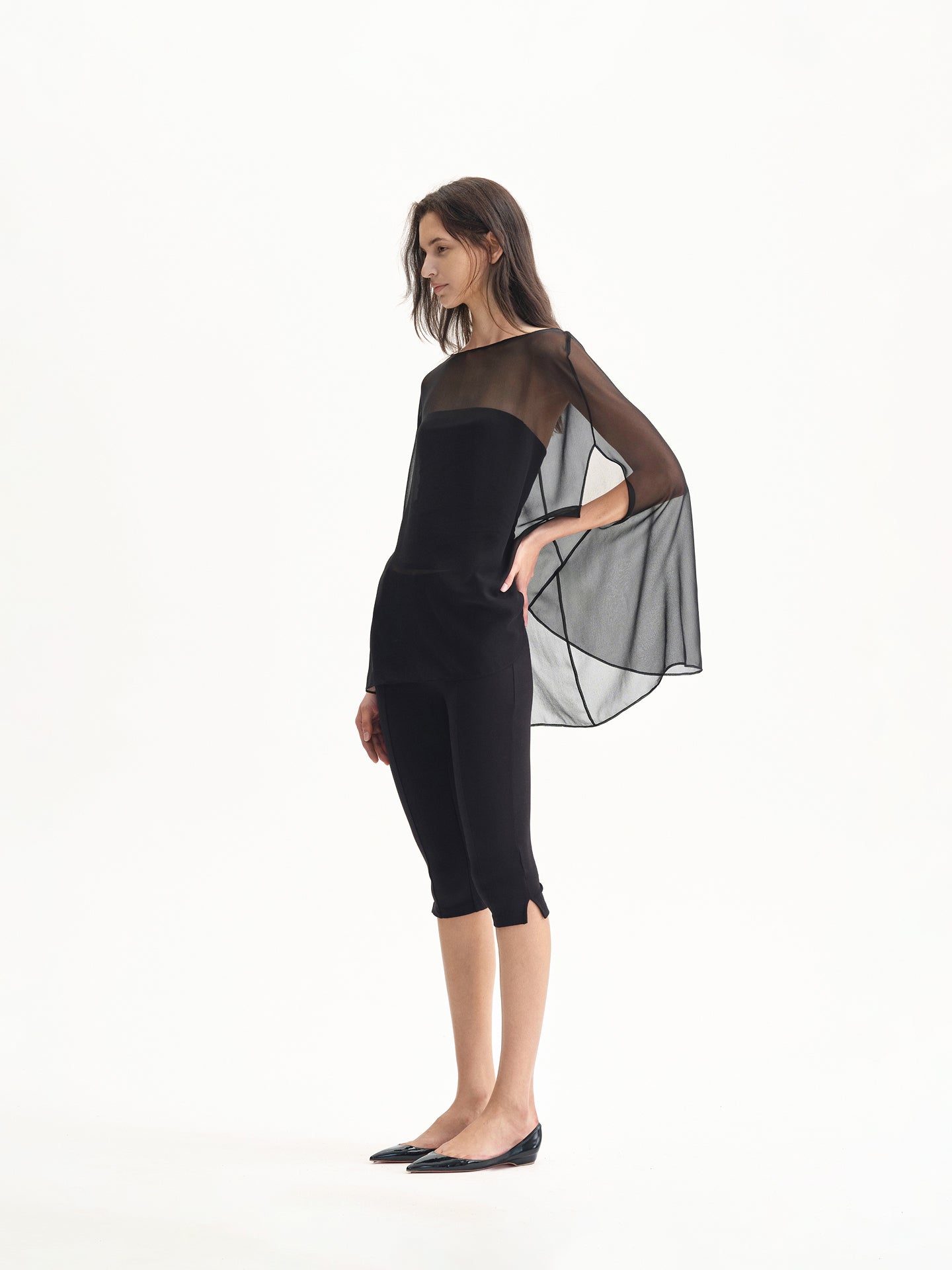 “Haze” Silk Sheer Overlay Set Top