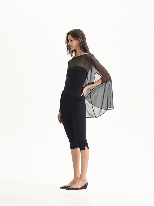 “Haze” Silk Sheer Overlay Set Top