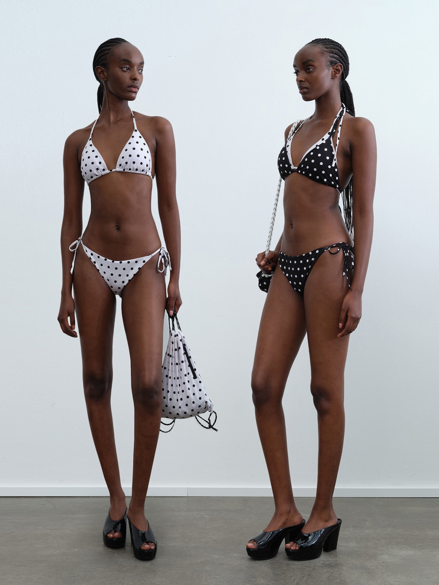Polka Dot Tie-Back Bikini Set