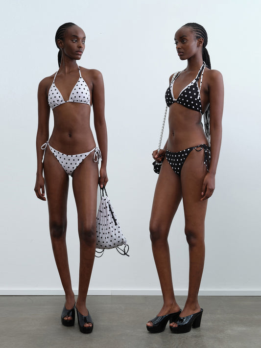 Polka Dot Tie-Back Bikini Set