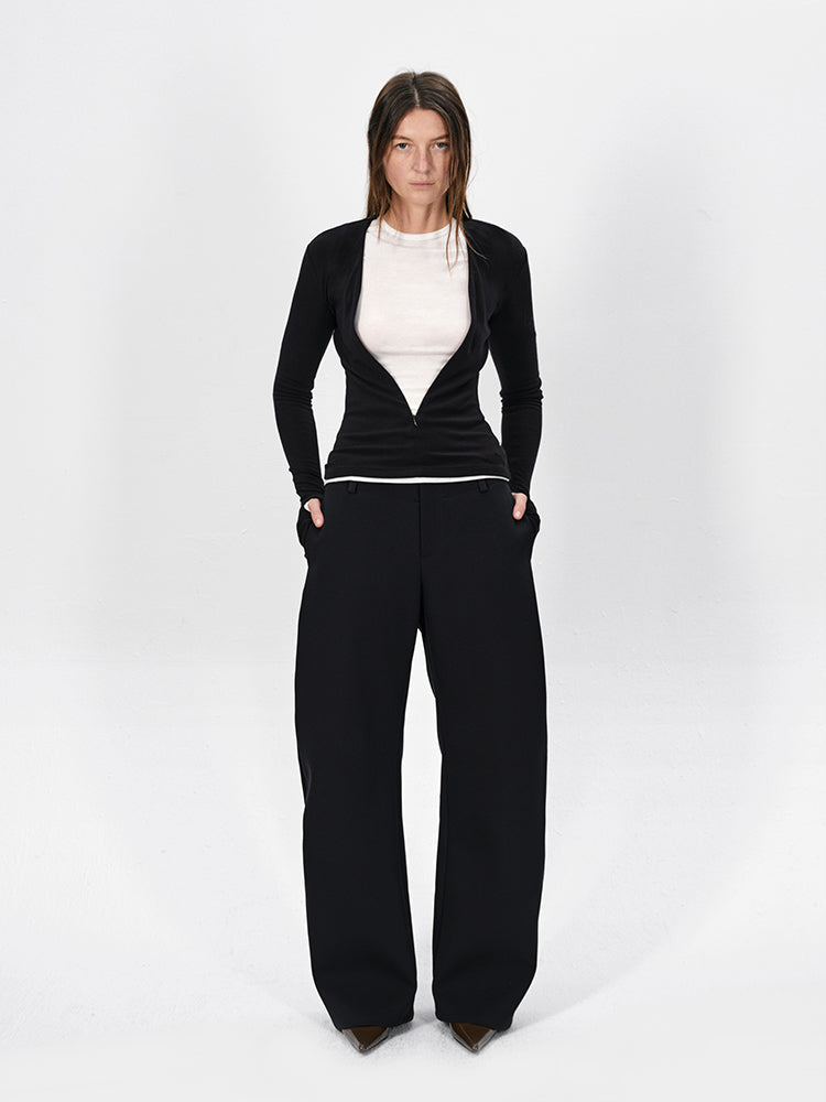 The V-shape Curved-cut Trousers