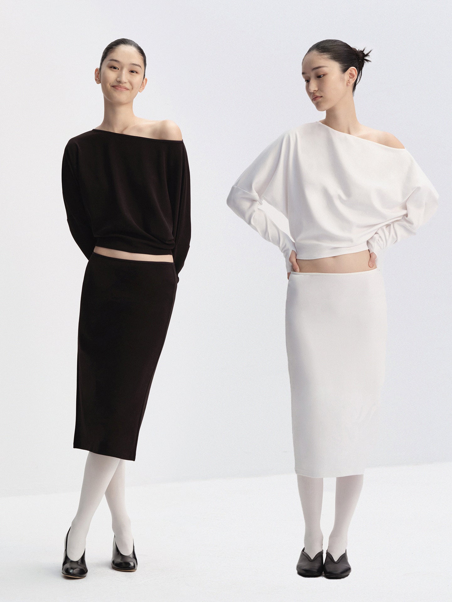 One-Shoulder Dolman-Sleeve T-Shirt