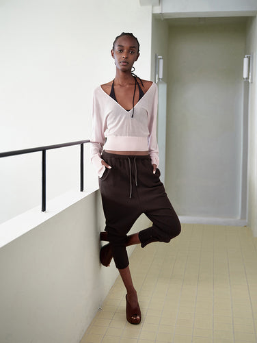 V-neck Open Back Batwing Knit Cardigan