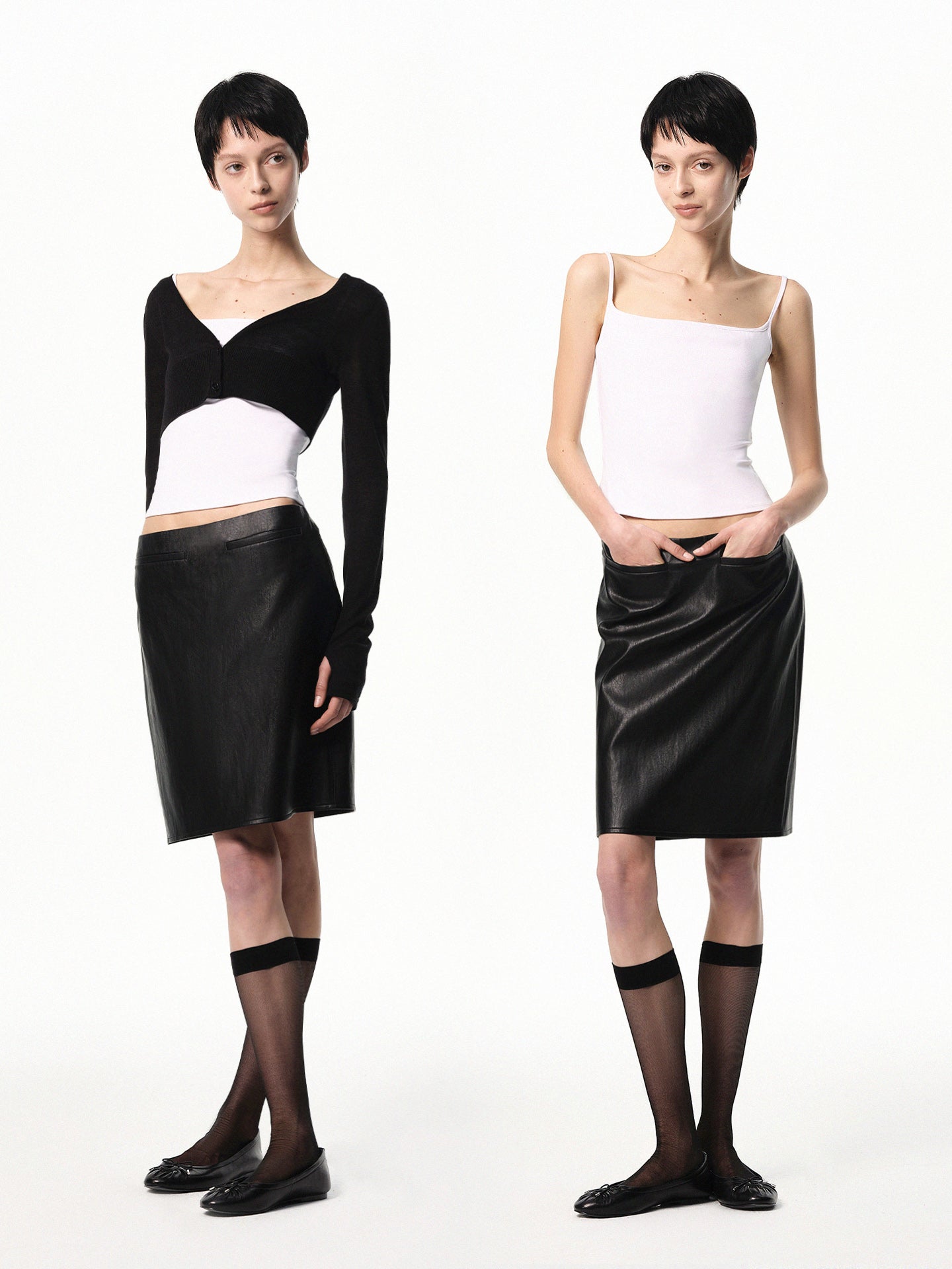 “Classique” Straight Eco-leather Skirt