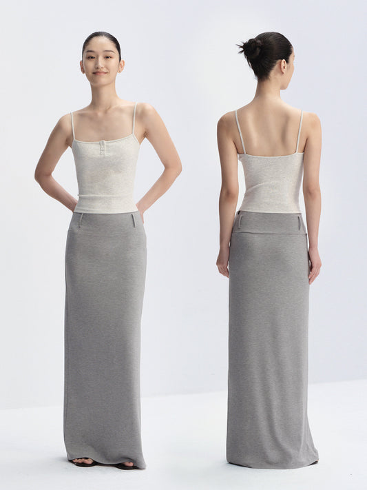 Square-Neck Henley Cami