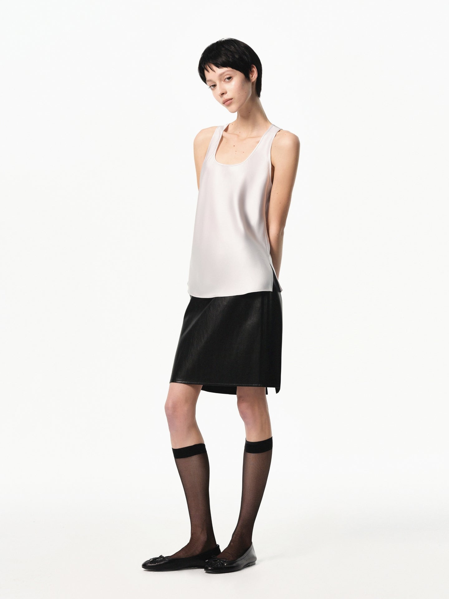 “Classique” Satin U-neck Tank