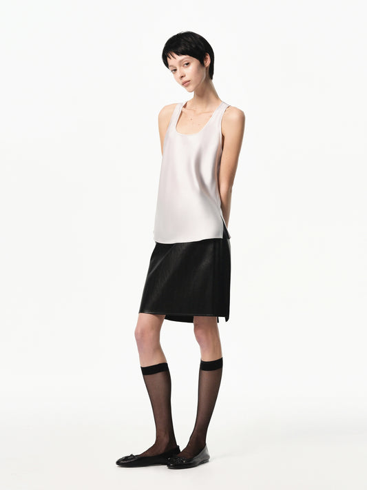 “Classique” Satin U-neck Tank