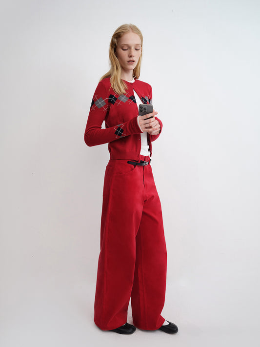 ダイヤモンドウールブレンドニットカーディガン