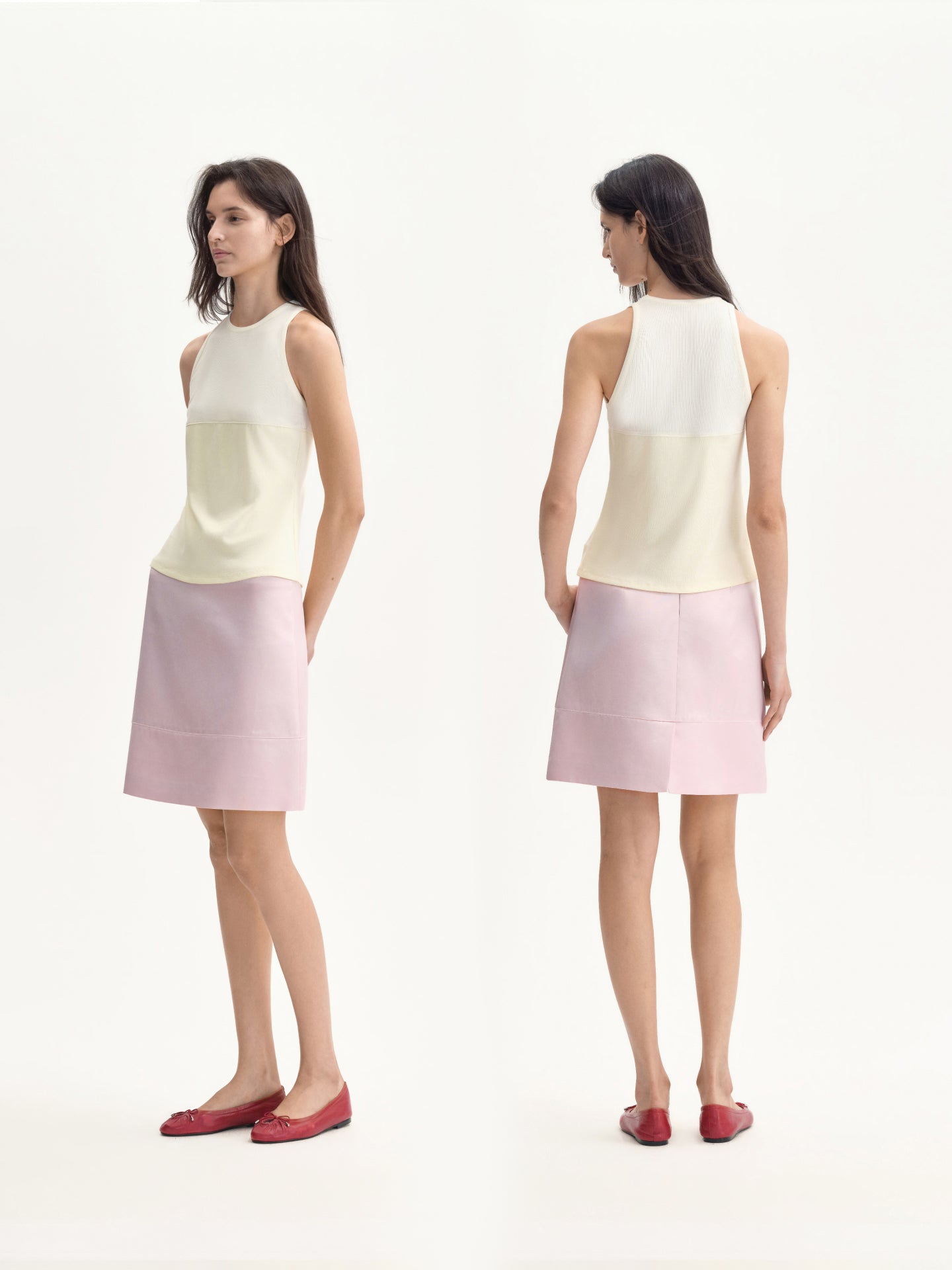 Acetate Satin A-line Midi Skirt