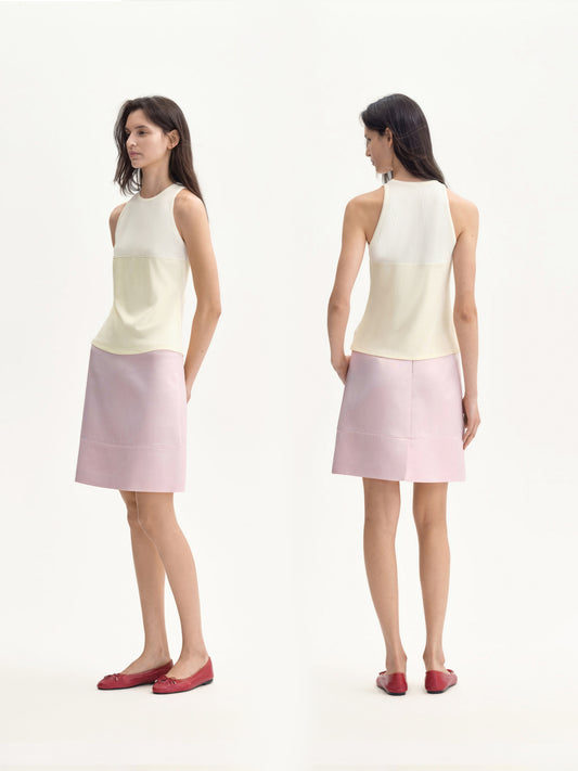 Acetate Satin A-line Midi Skirt
