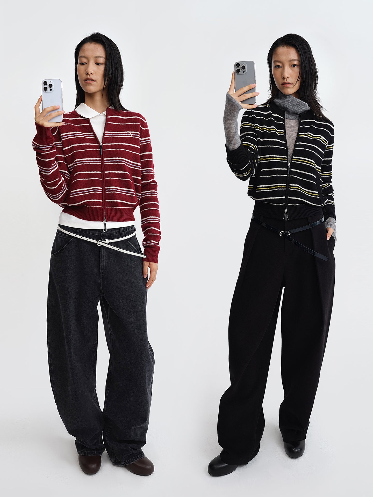 Stripe Wool Cardigan