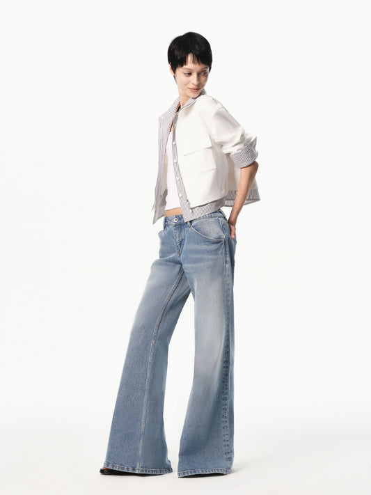 Layered-form Stripe Jacket