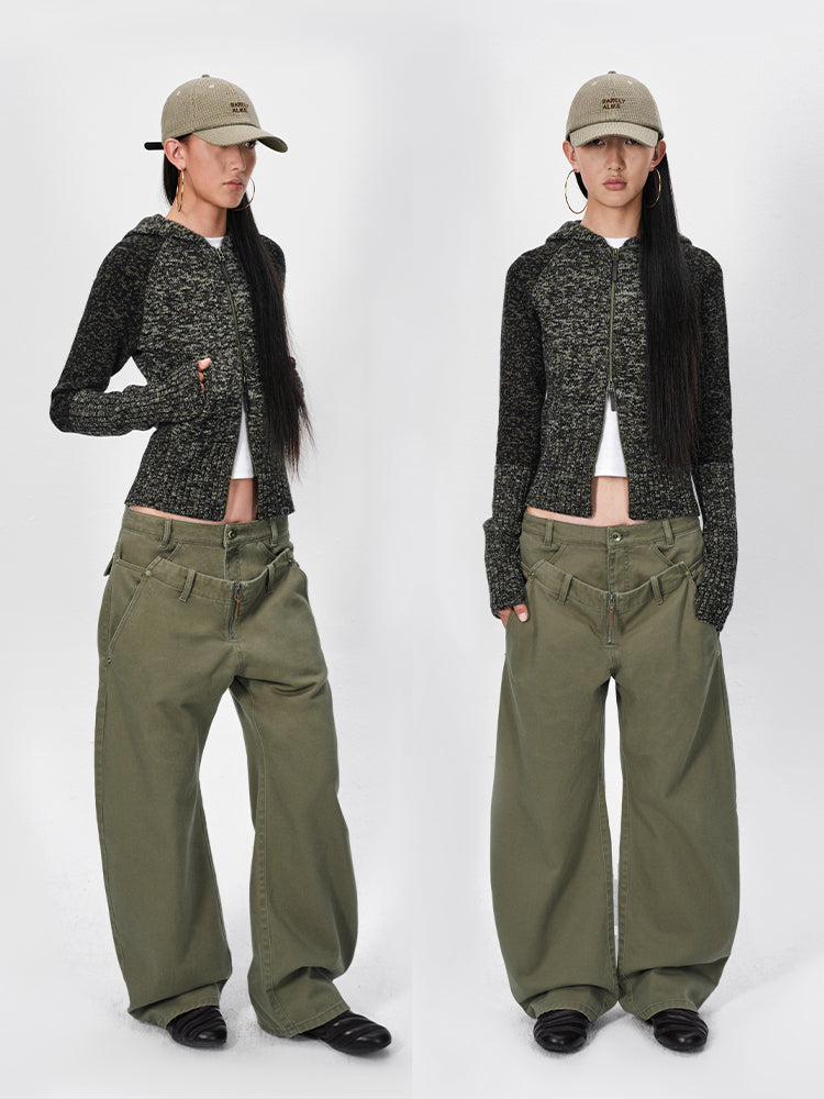 The Double Panels Curved-Cut Cargo Pants