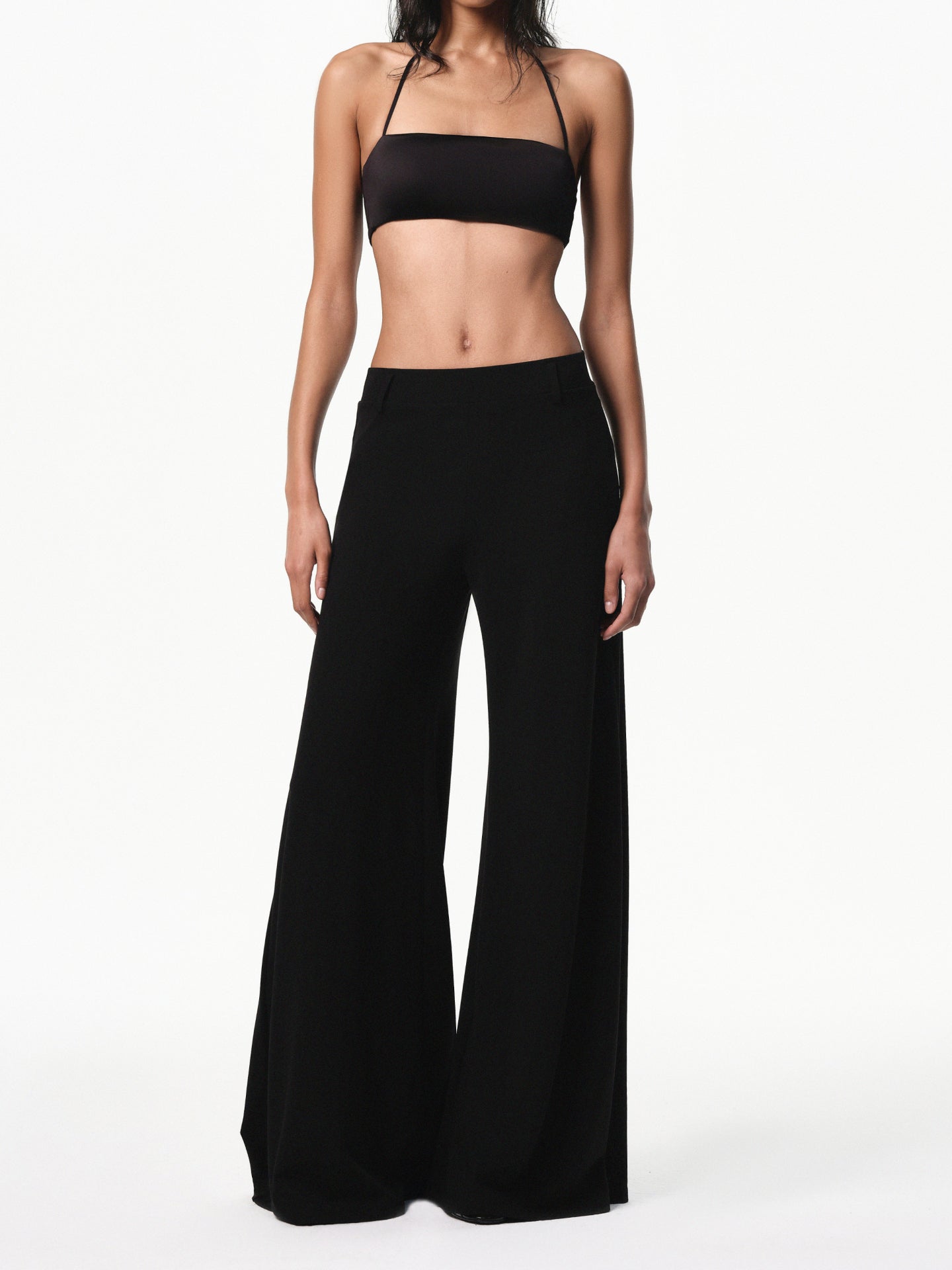 “Classique” Elastic-waist Wide-leg Pants