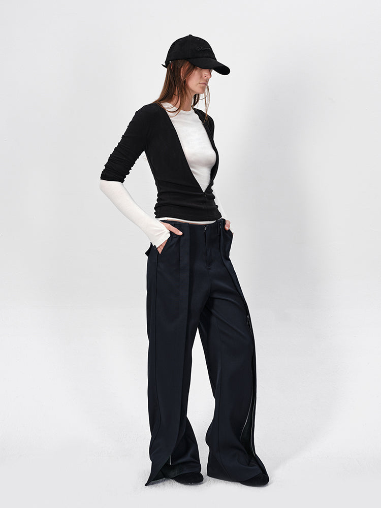 "TACO SUIT" Double Panels Trousers With Checked Lining