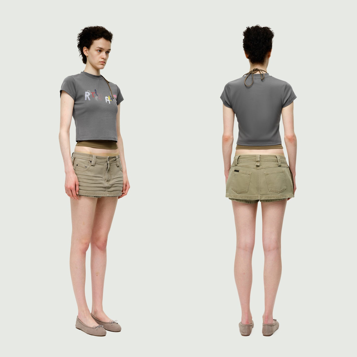 The Two-way Wrinkled Mini Cargo Skirt