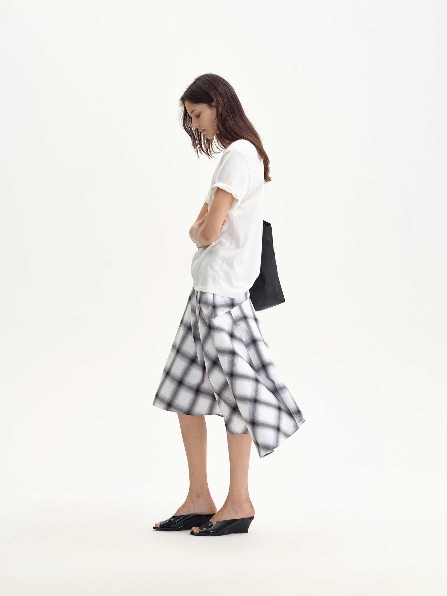 “Holiday Mood” Bias-cut Draped Midi Skirt