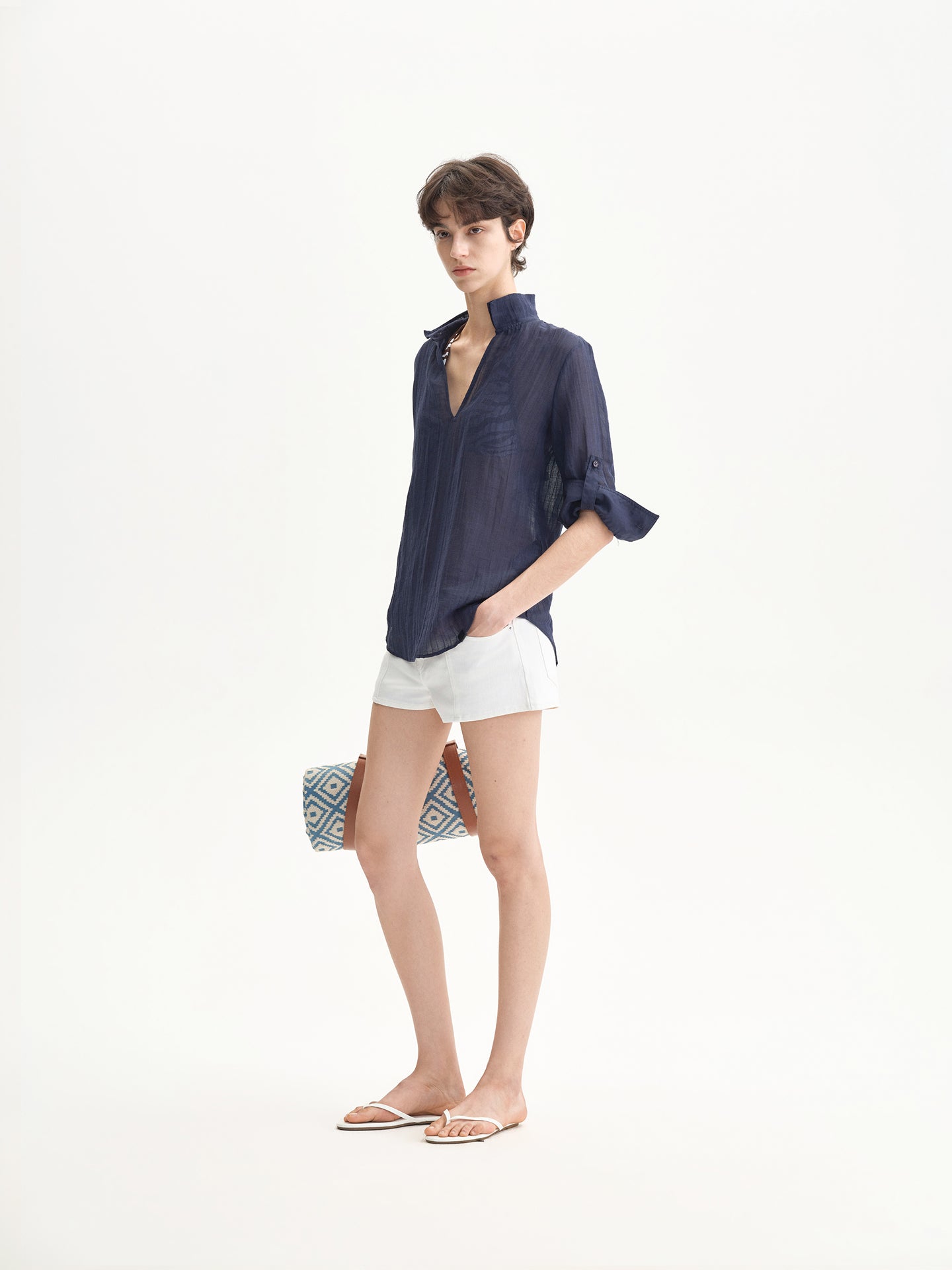 “Easy Fit” Seamed Denim Shorts
