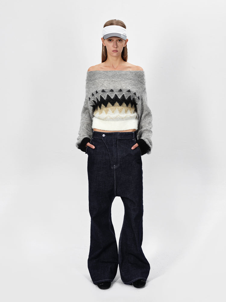 The Two-Way Fair Isle Off-Shoulder Sweater