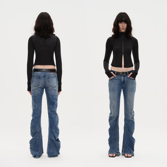 The Drape Cut Flared Jeans