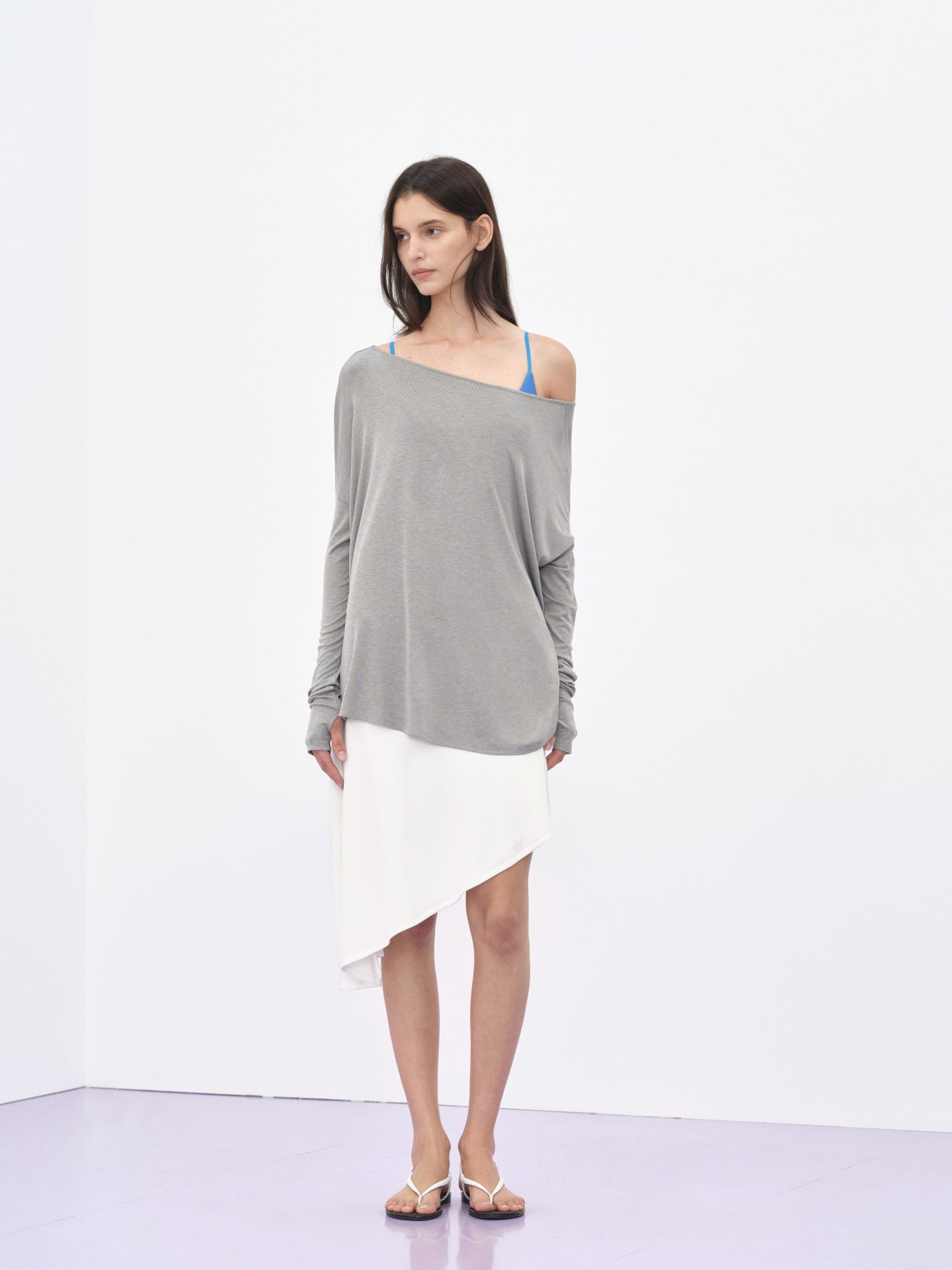 Reversible V-neck Long Sleeve Cover-up