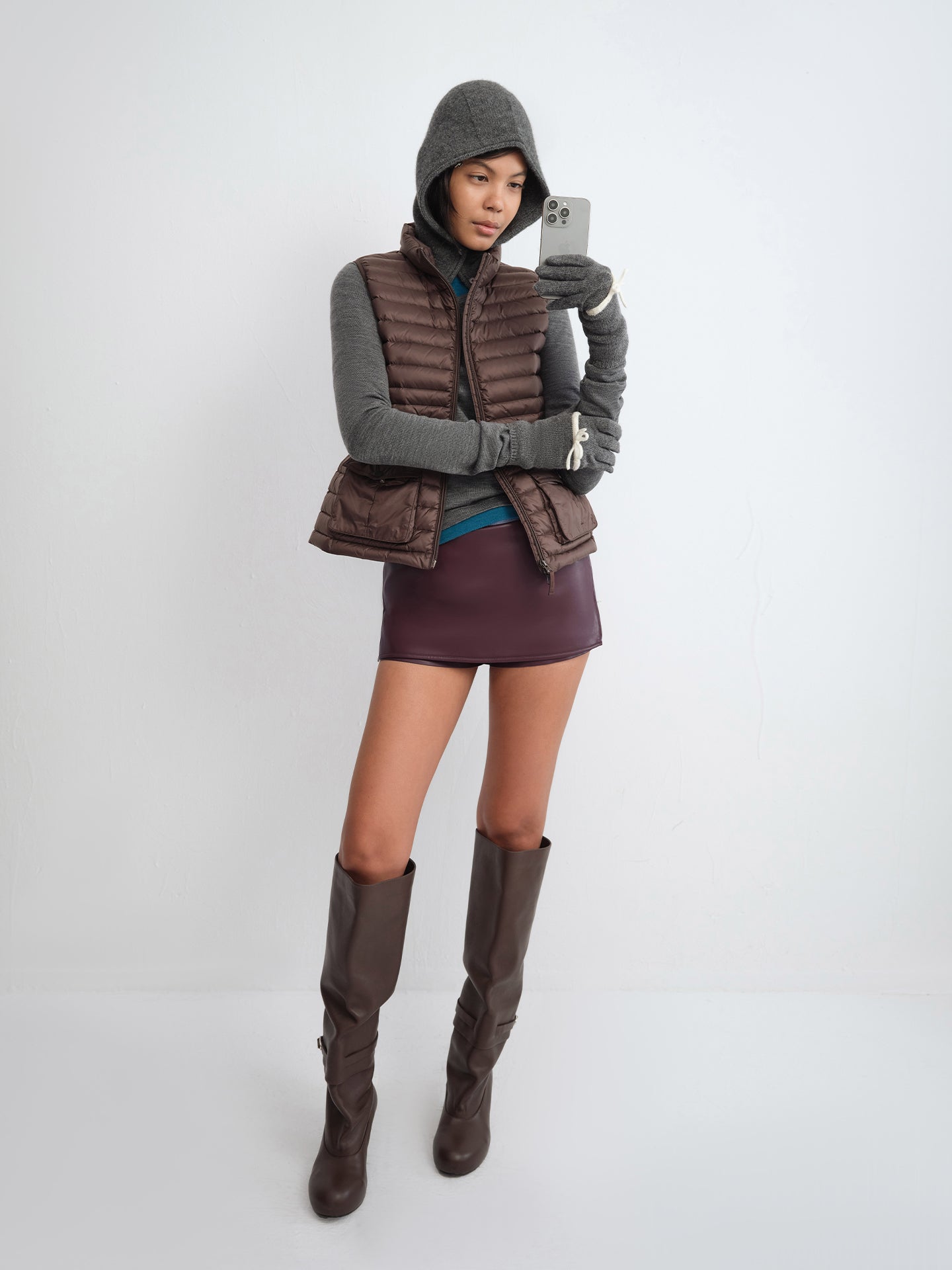 Stand Collar Fitted Down Vest