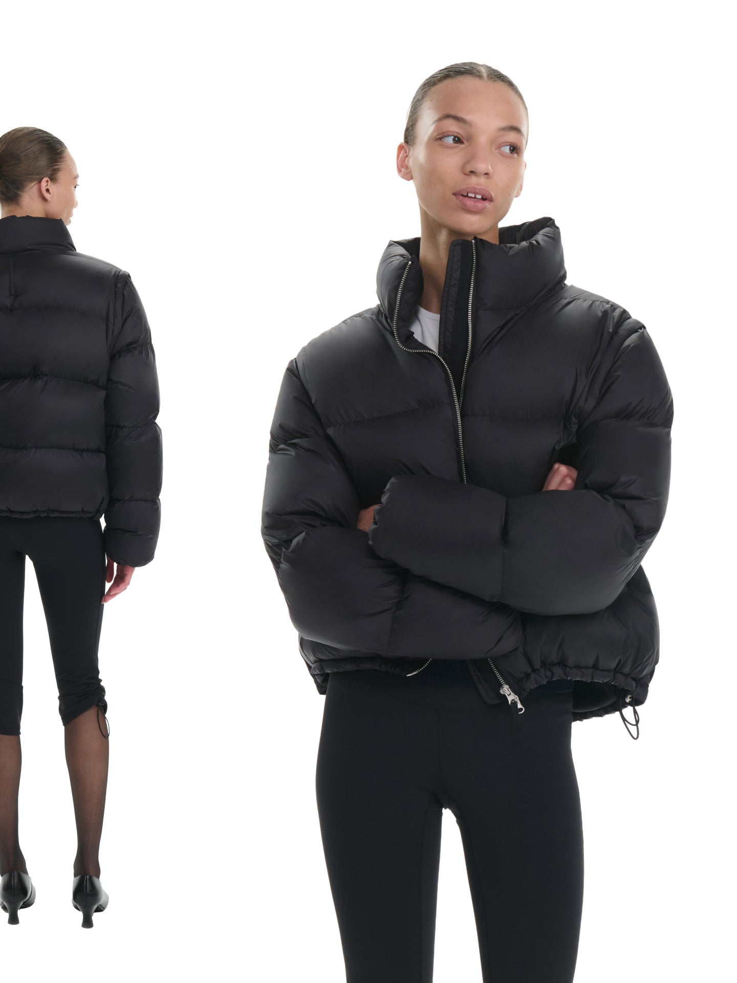 2-in-1 Detachable-Sleeve Puffer Jacket