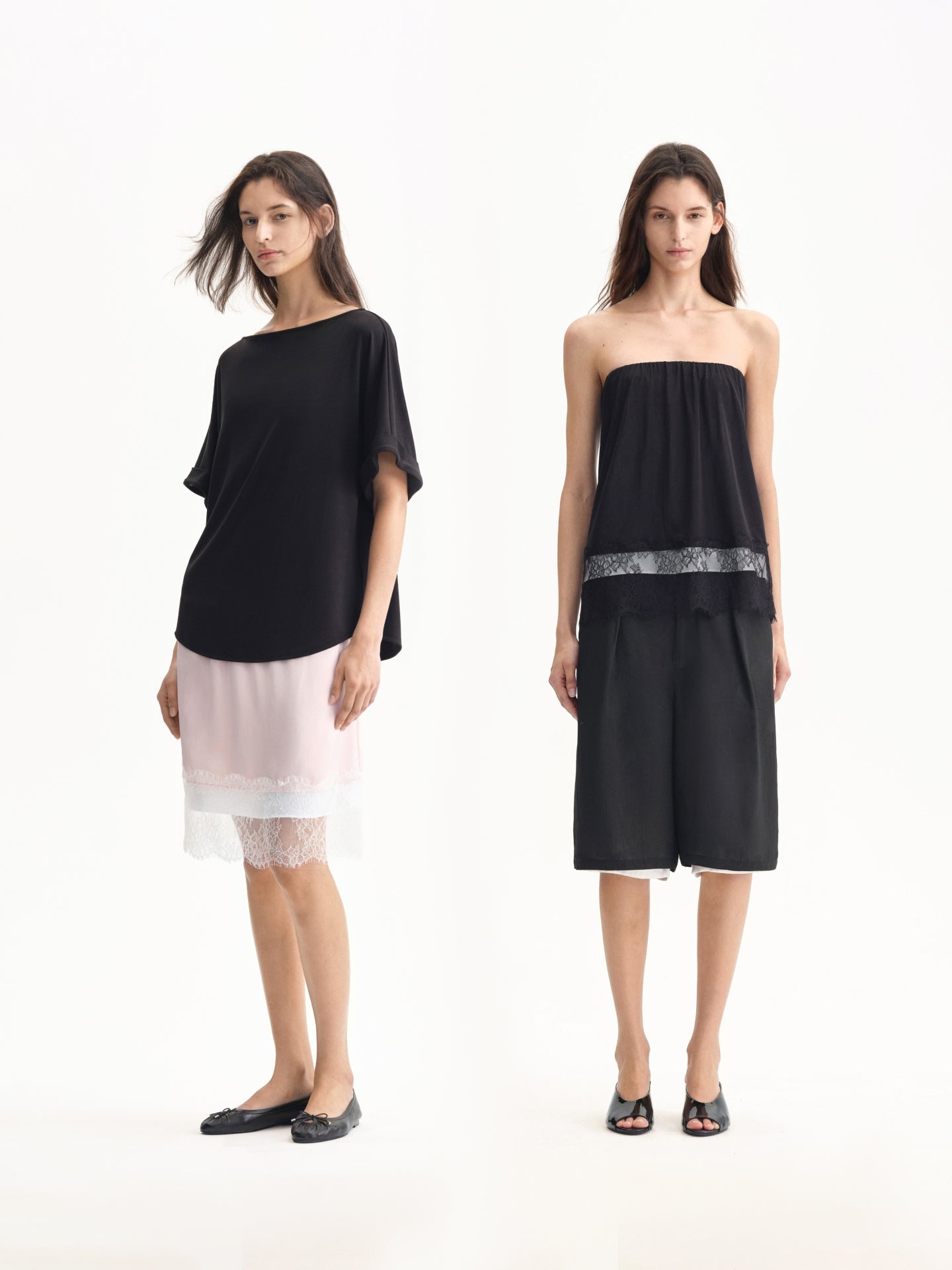 “Poise” Two-way Satin Lace Top / Skirt