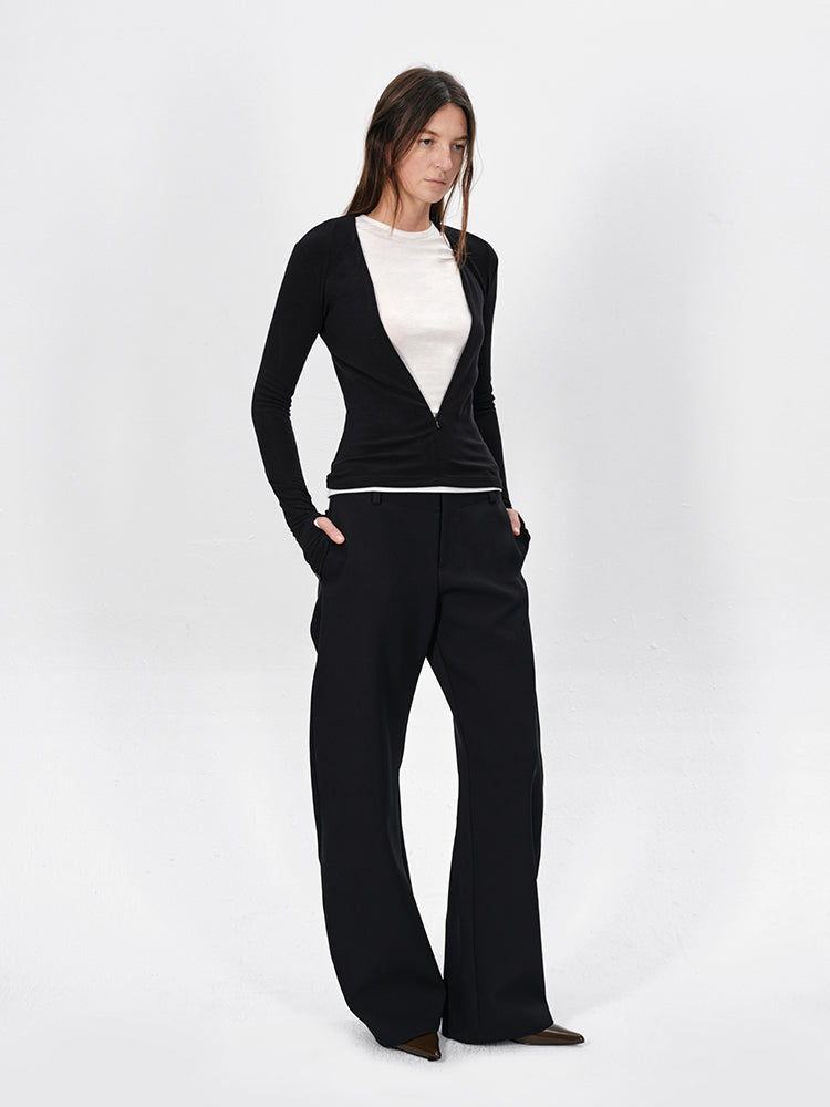 The V-shape Curved-cut Trousers