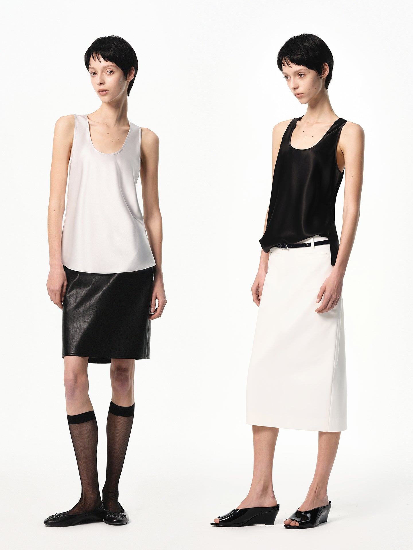 “Classique” Satin U-neck Tank