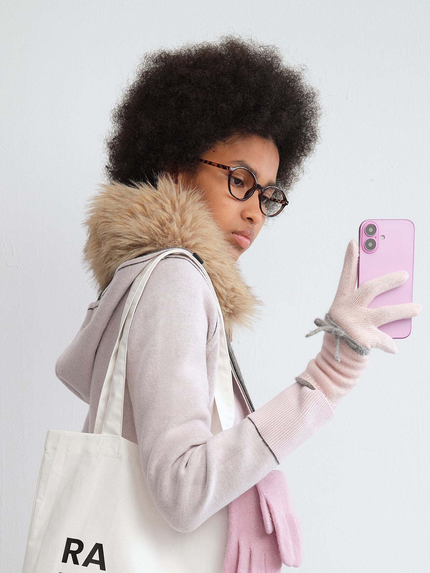 Tie-Front Faux Fur Collar Scarf