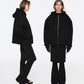 The Shearling-Lined Zip Up Hoodie & The Fleece Biker Shorts (Black)